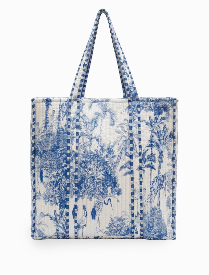 Isola Bella Tote Palm Tree Blue - Zjoosh
