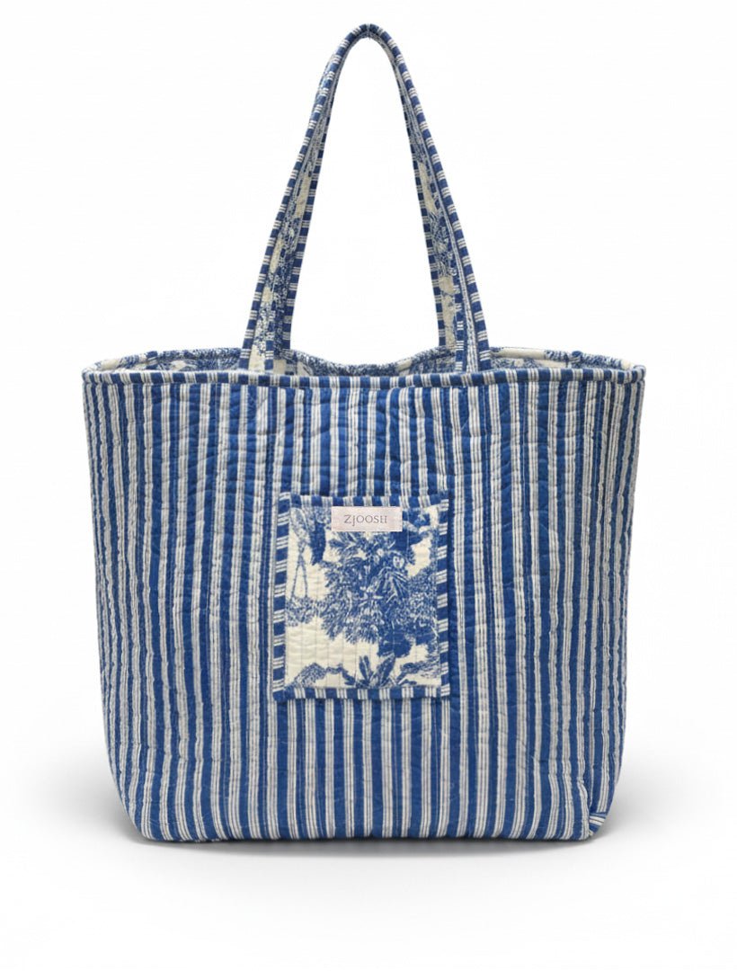 Isola Bella Tote Palm Tree Blue - Zjoosh