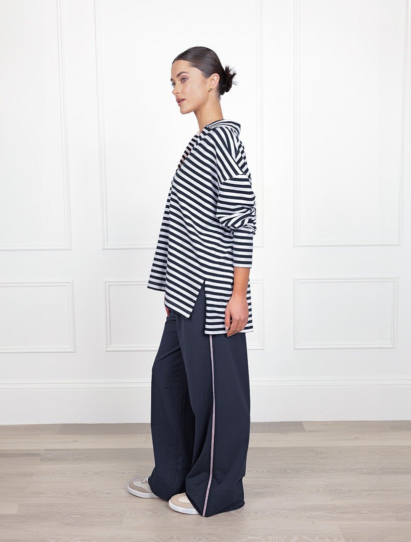 Itinerary Long Sleeve Jersey Navy White - Zjoosh