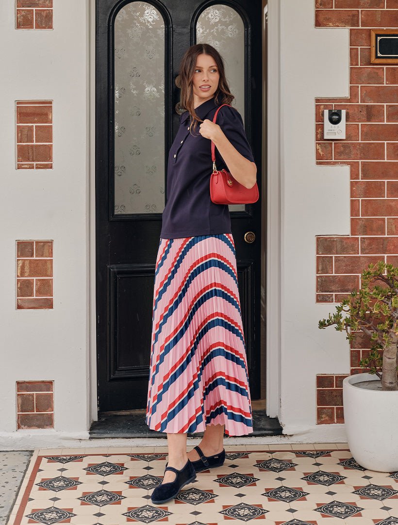 Jaqueline Stripe Skirt Pink - Zjoosh