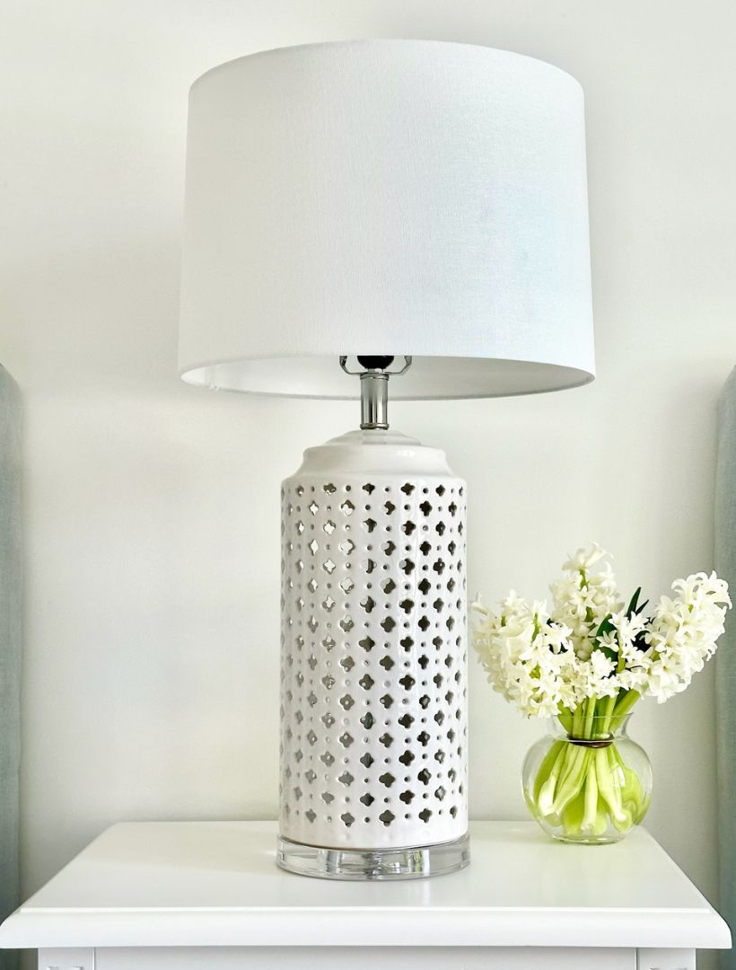 Jasper Lattice Lamp White - Zjoosh