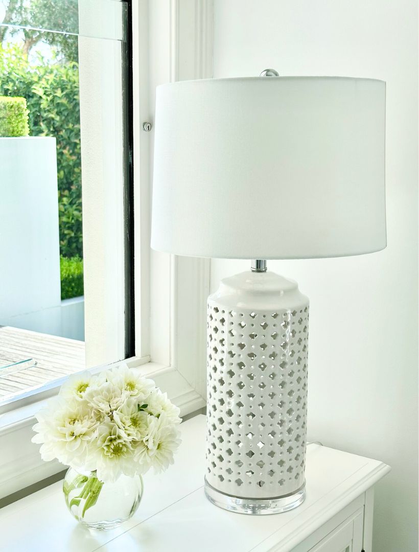 Jasper Lattice Lamp White - Zjoosh