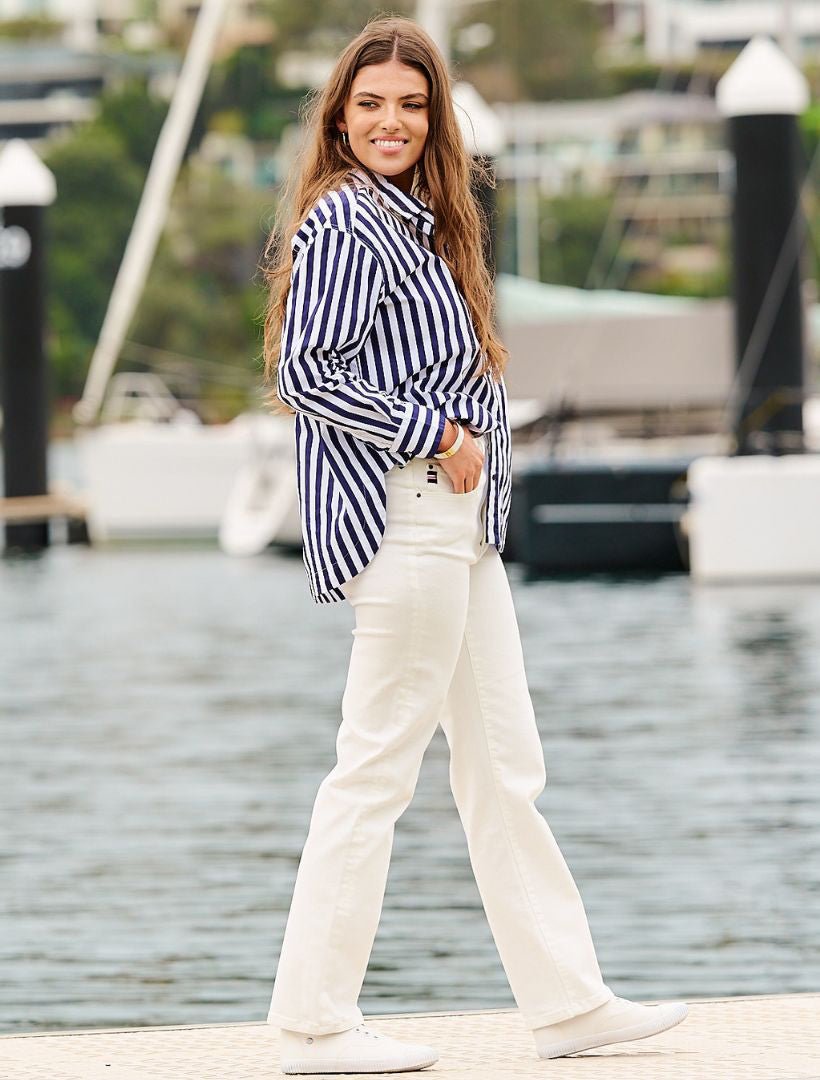 Jenna Straight Leg Jean White - Main Image