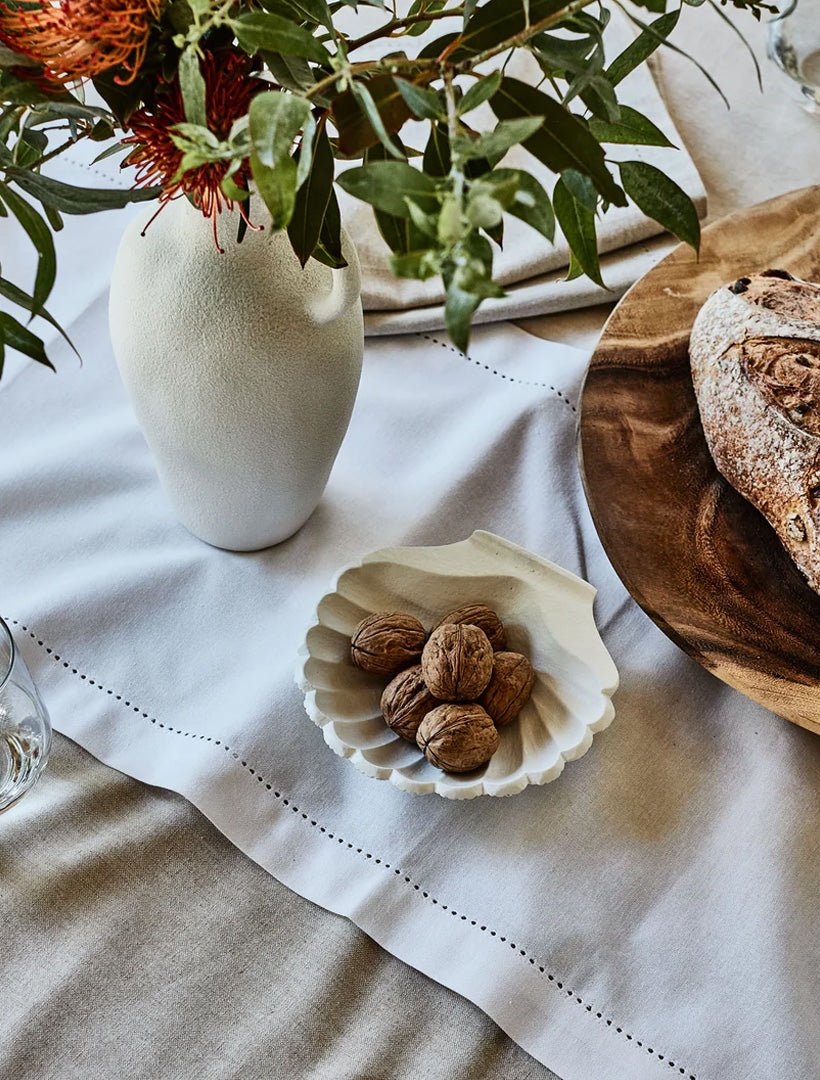 Jetty White Table Runner White - Zjoosh