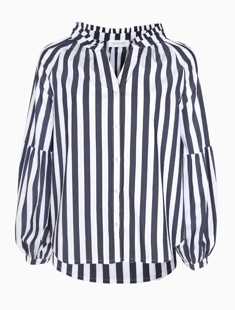Jo Stripe Shirt Navy - FINAL SALE - Zjoosh