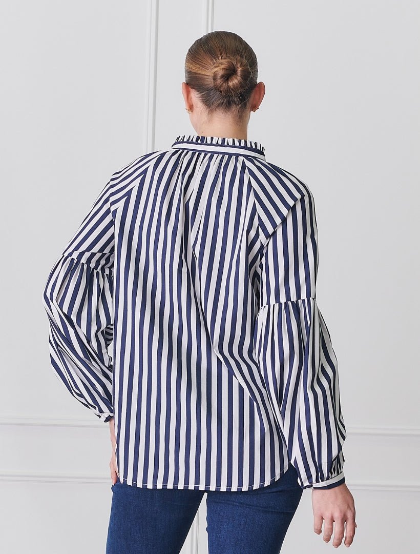 Jo Stripe Shirt Navy - FINAL SALE - Zjoosh