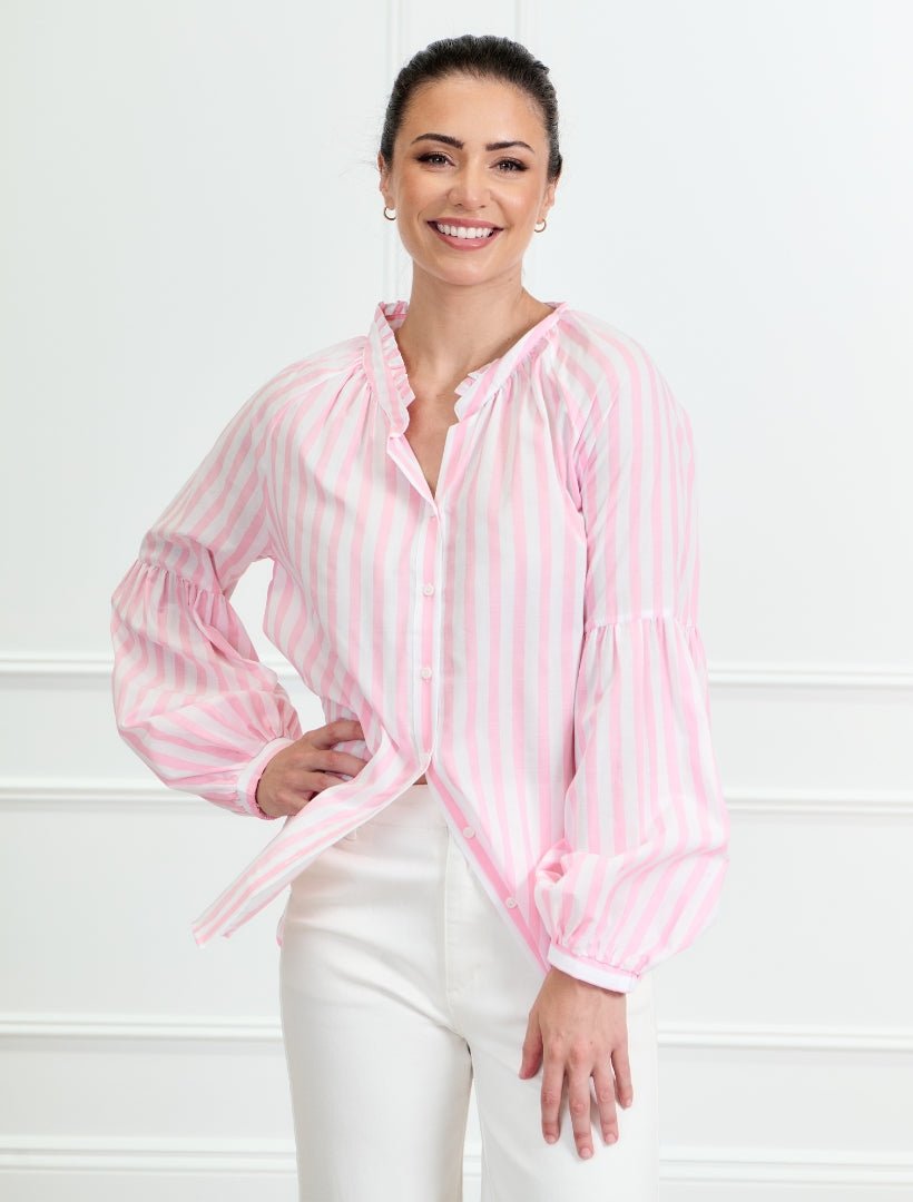 Jo Striped Shirt Pink - FINAL SALE - Zjoosh