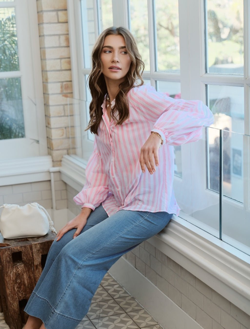 Jo Striped Shirt Pink - FINAL SALE - Zjoosh