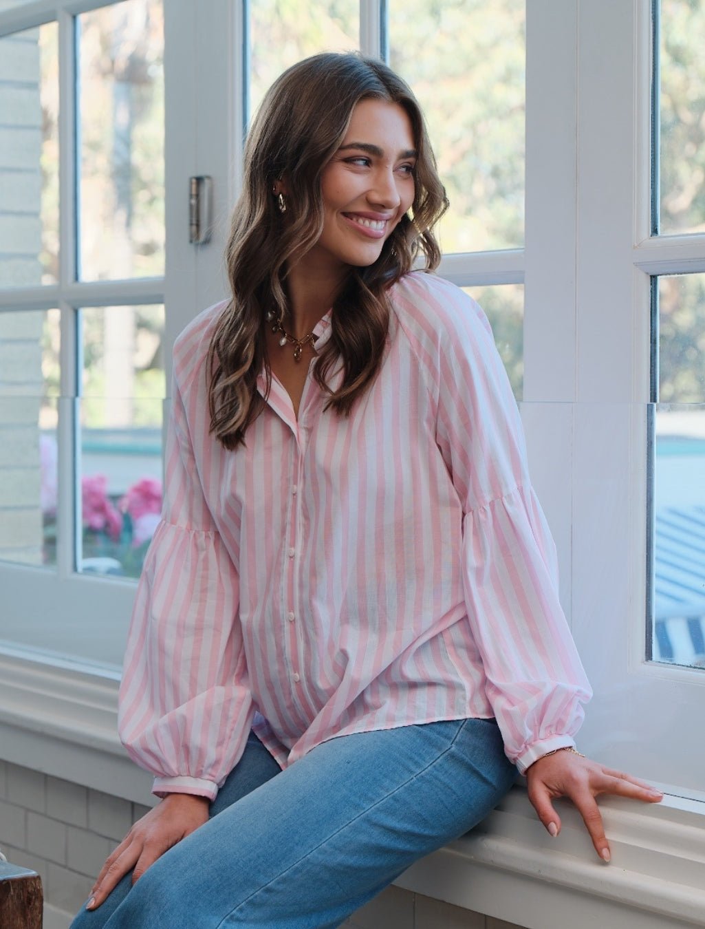 Jo Striped Shirt Pink - FINAL SALE - Zjoosh
