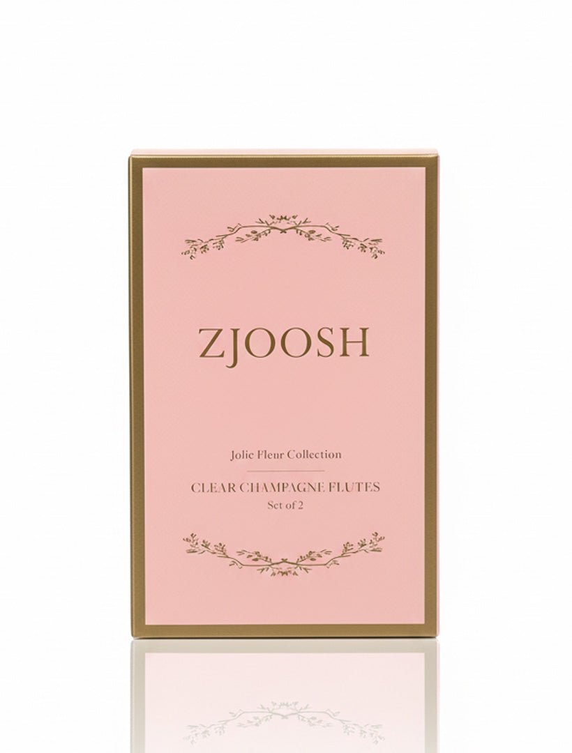 Jolie Fleur Crystal Champagne Flutes Clear - Zjoosh