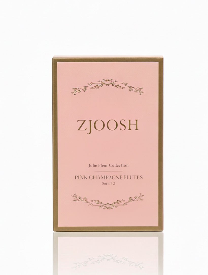 Jolie Fleur Crystal Champagne Flutes Pink - Zjoosh