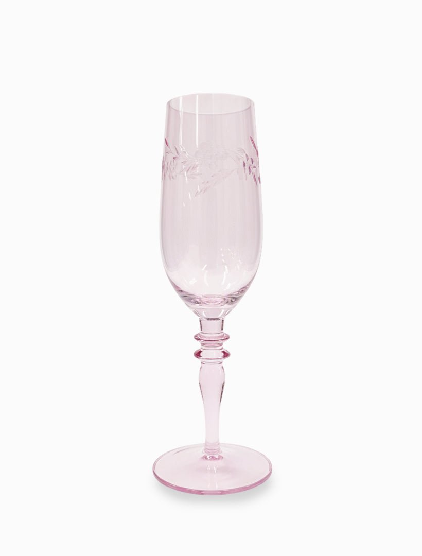 Jolie Fleur Crystal Champagne Flutes Pink - Zjoosh