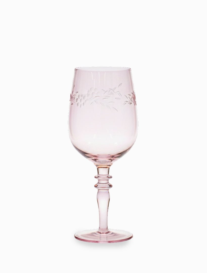 Jolie Fleur Crystal Wine Glasses Pink - Zjoosh