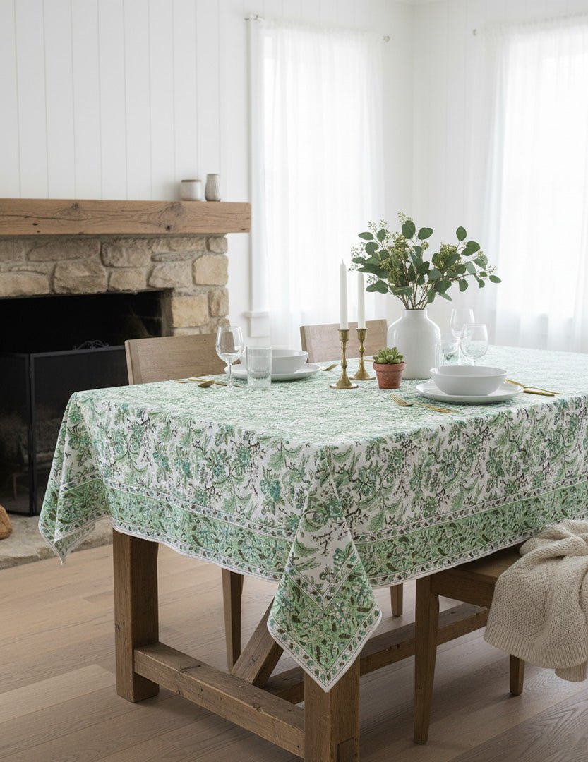 Kavya Tablecloth Green 150cm x 320cm - Zjoosh