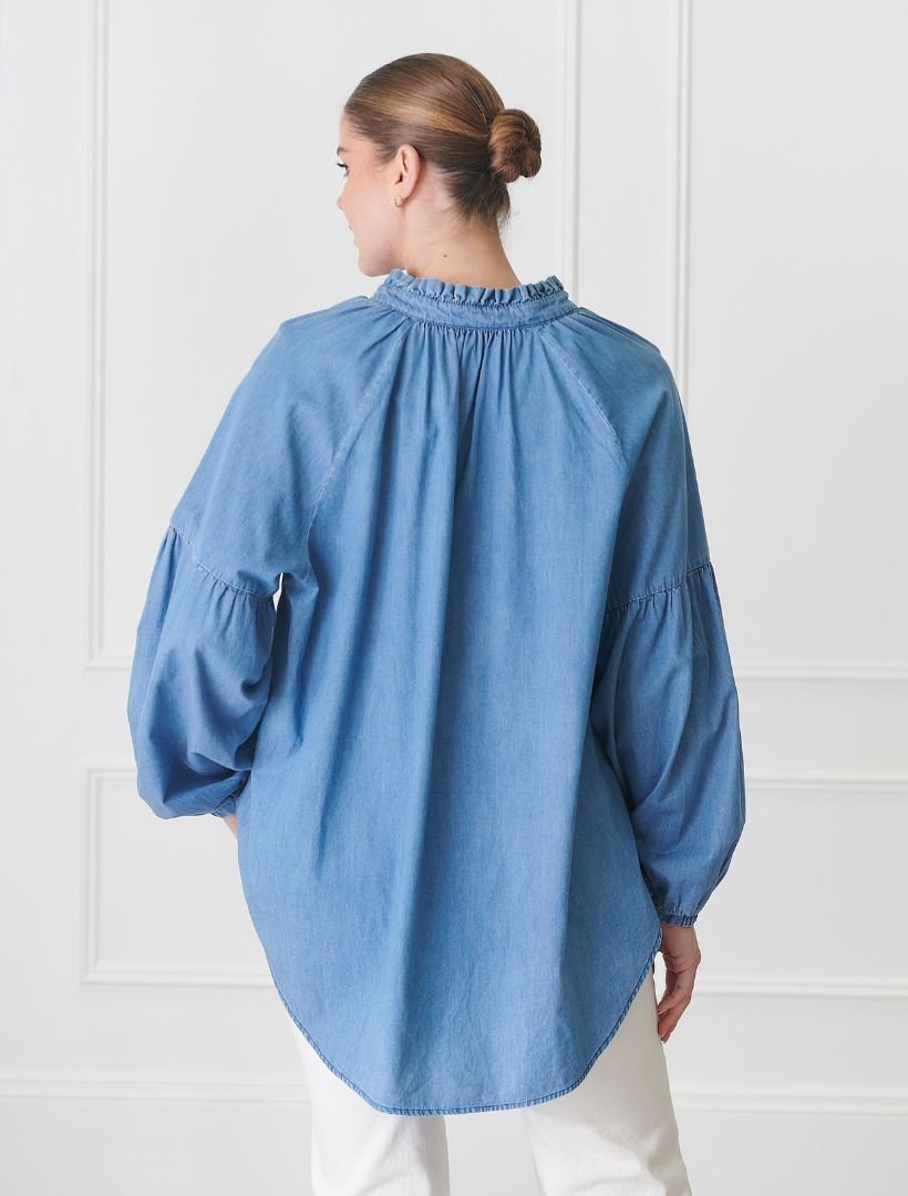 Kell Shirt Summer Wash Denim - Zjoosh