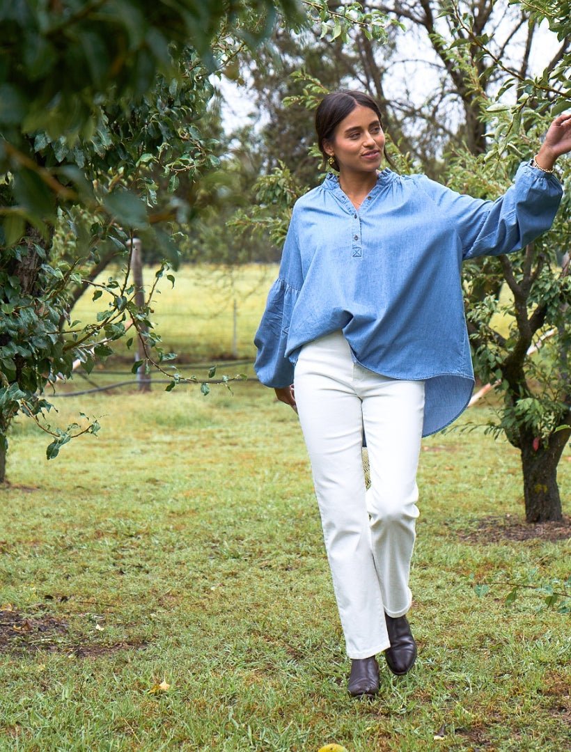 Kell Shirt Summer Wash Denim - Zjoosh