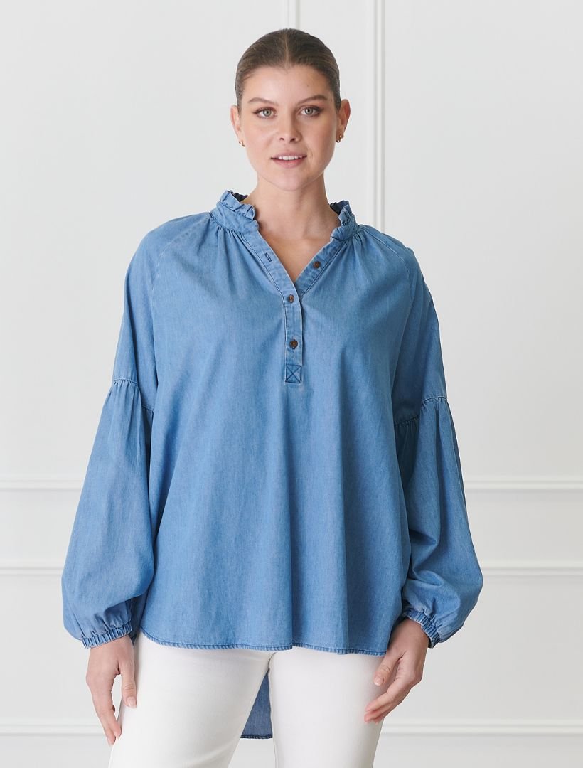 Kell Shirt Summer Wash Denim - Zjoosh