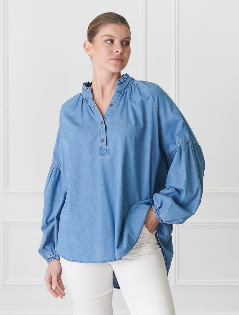 Kell Shirt Summer Wash Denim - Zjoosh