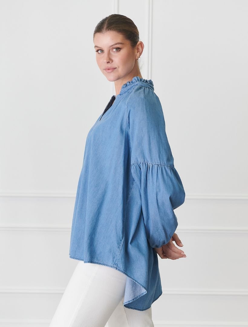 Kell Shirt Summer Wash Denim - Zjoosh