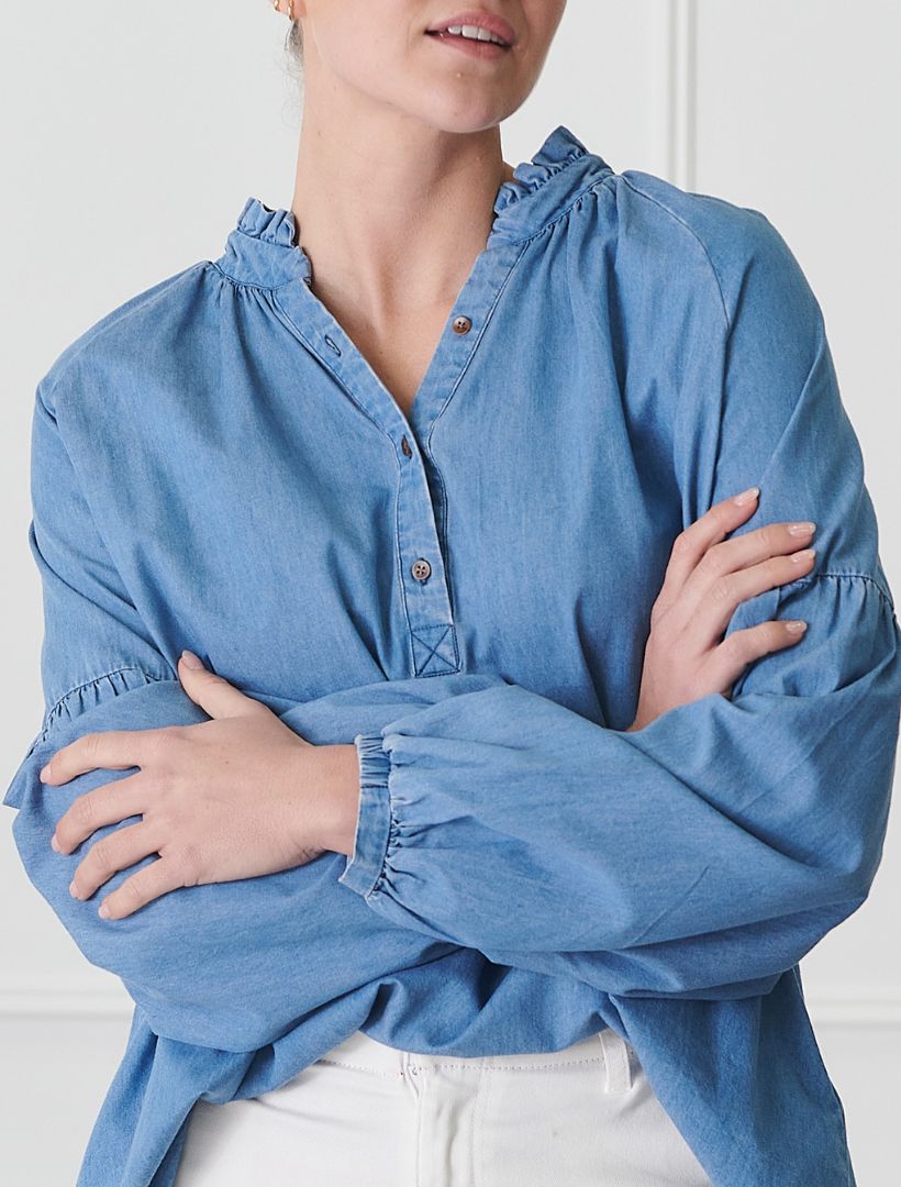 Kell Shirt Summer Wash Denim - Zjoosh