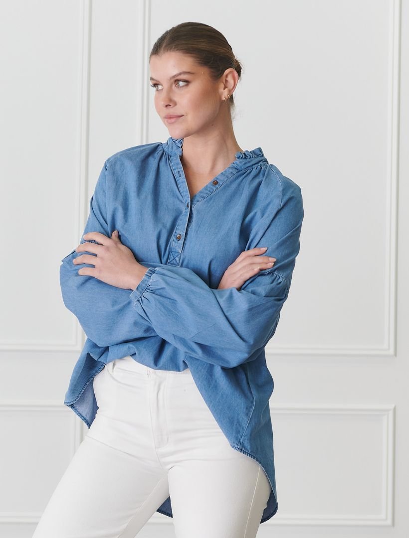 Kell Shirt Summer Wash Denim - Zjoosh