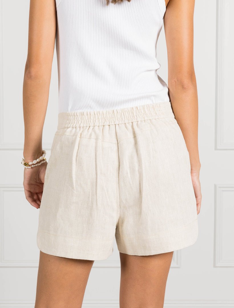 Kirsty Linen Tailored Short Oatmeal - Zjoosh