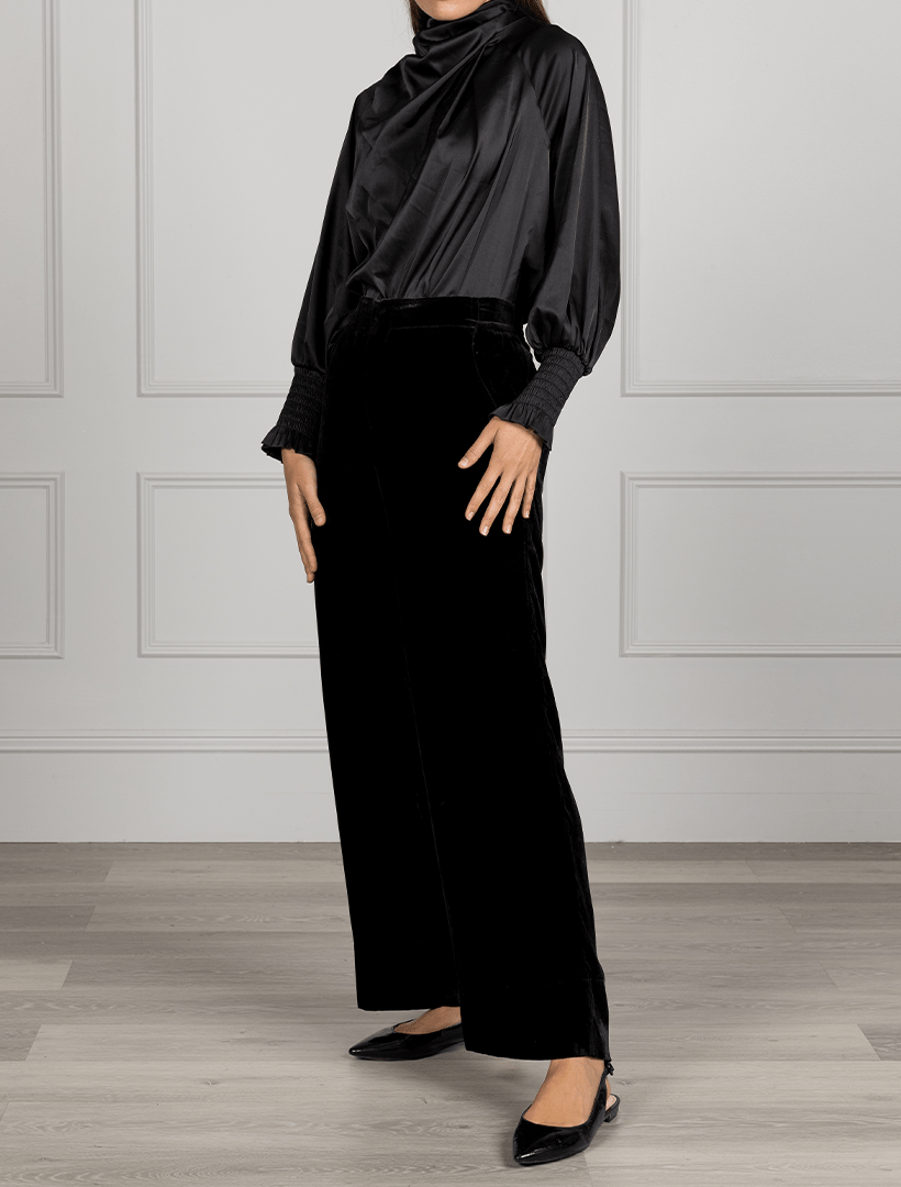 Kirsty Velvet Pants Black - FINAL SALE - Zjoosh