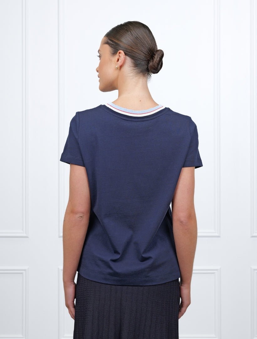 Knit Collar Tee Navy - FINAL SALE - Zjoosh