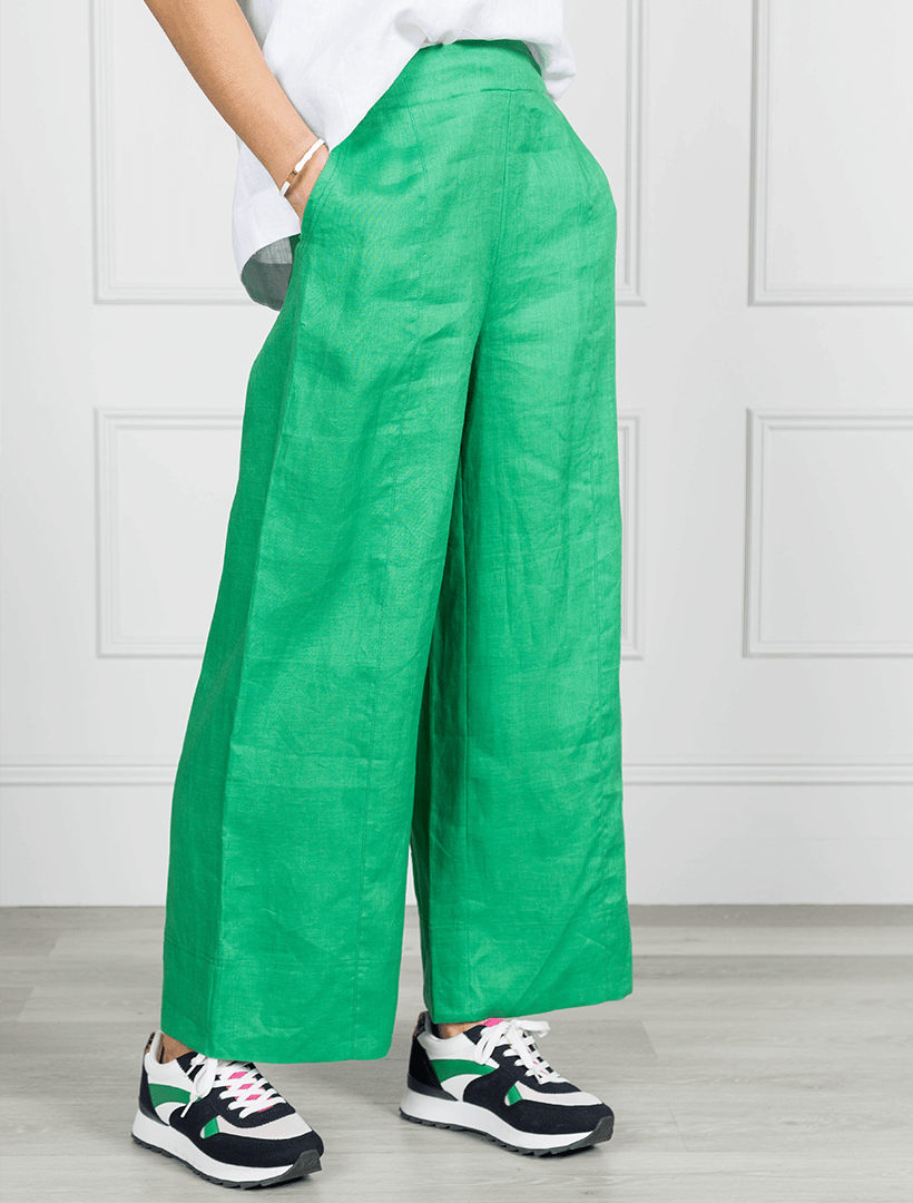 Lacalle Linen Pant Green - FINAL SALE - Zjoosh