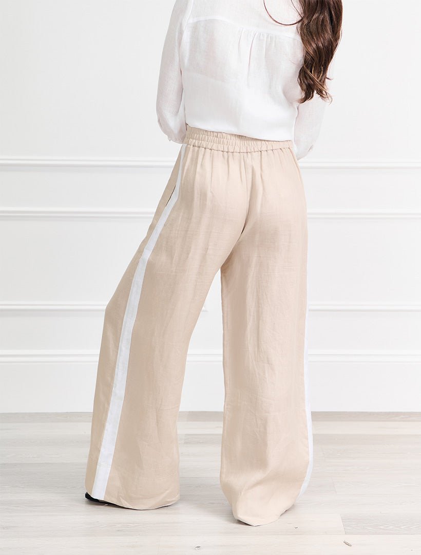 Lacalle Linen Pant Sand White - FINAL SALE - Zjoosh