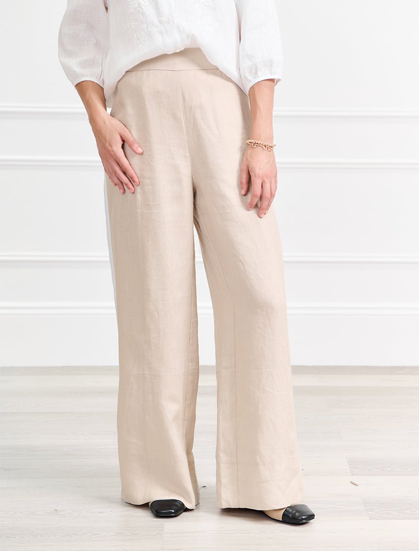 Lacalle Linen Pant Sand White - FINAL SALE - Zjoosh