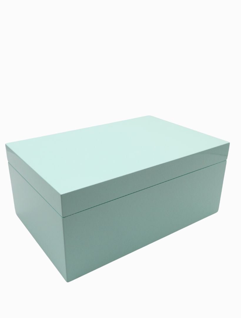 Lacquered Jewellery Box Turquoise Large - Zjoosh