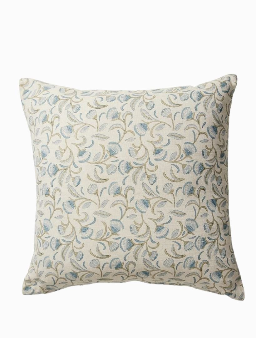 Lalita Blue Block Print Cushion 50cm x 50cm - Zjoosh