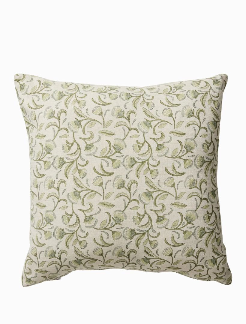 Lalita Green Block Print Cushion 50cm x 50cm - Zjoosh
