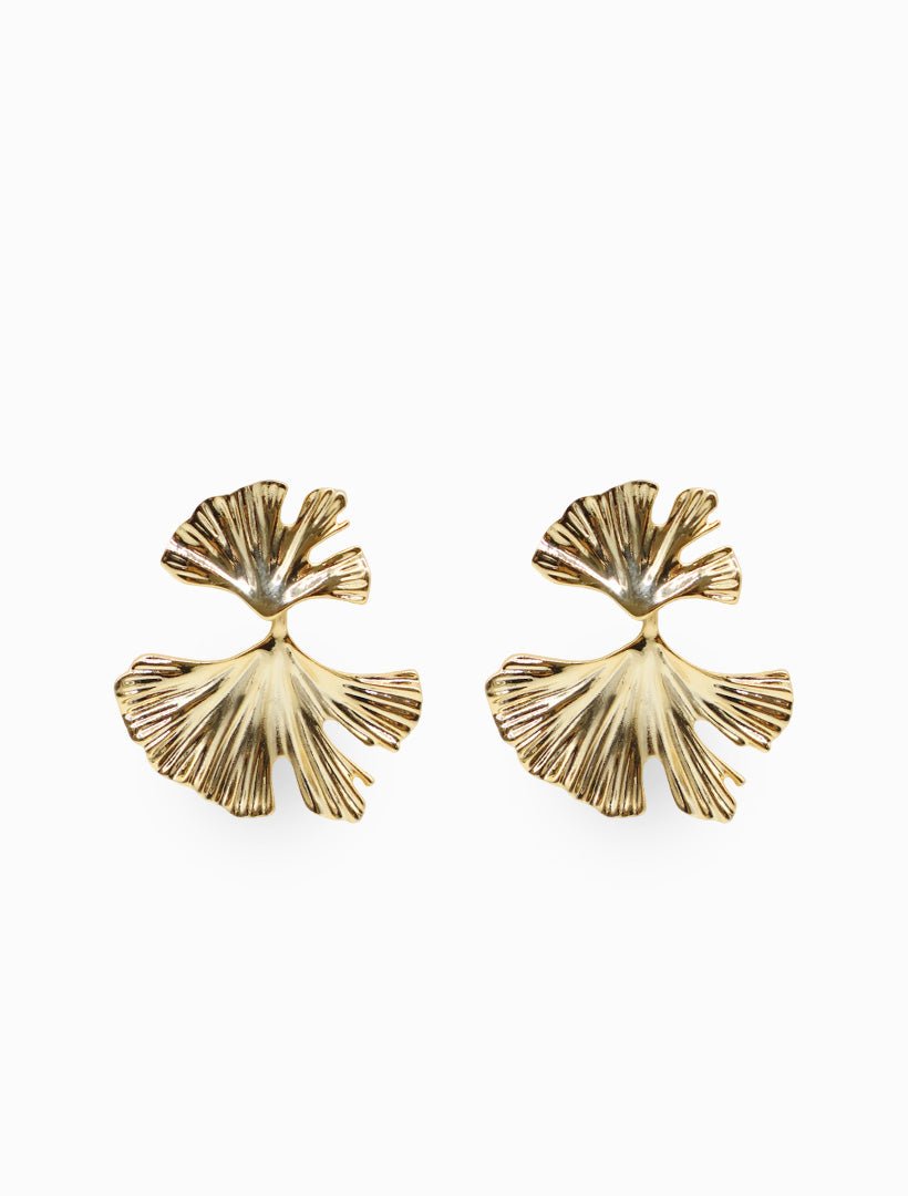 Large Lotus Flower Clip Ons Gold - Zjoosh