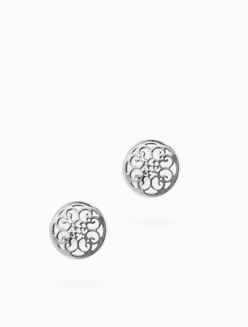 Laser Flower Studs Silver - Zjoosh