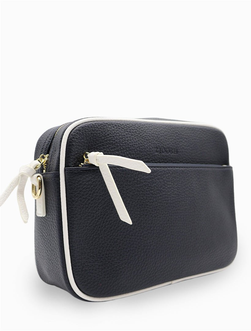 Leah Cross Body Bag Dual Tone Navy White - Zjoosh