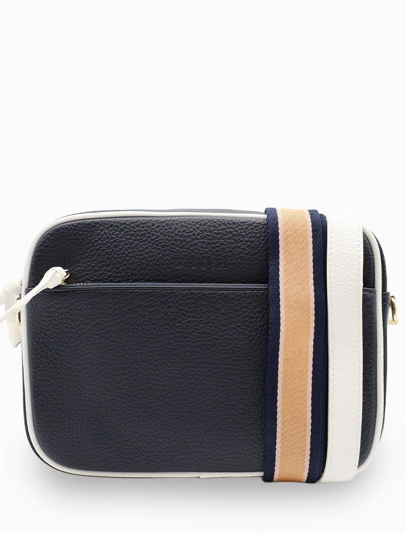 Leah Cross Body Bag Dual Tone Navy White - Zjoosh