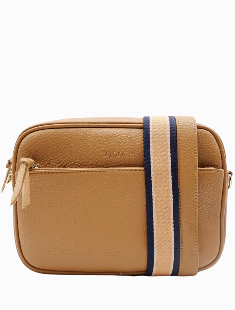 Leah Cross Body Bag Tan - Zjoosh