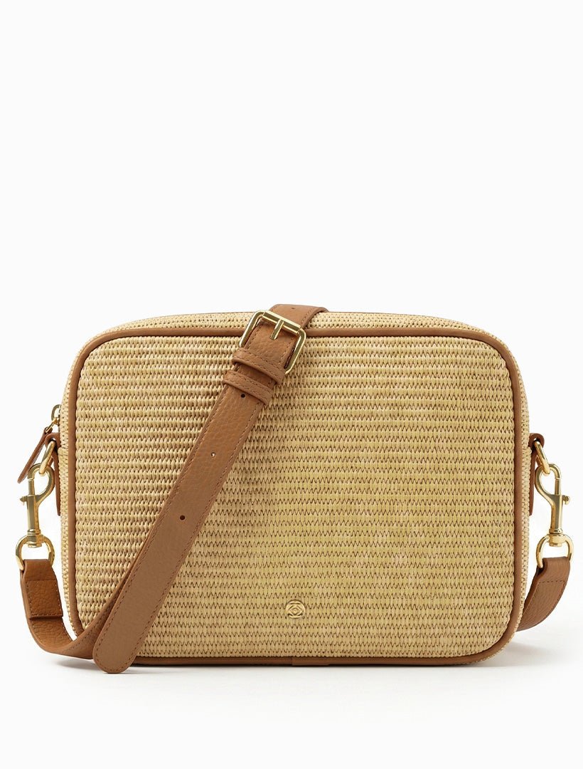 Leah Palma Stud Cross Body Bag Tan - Zjoosh
