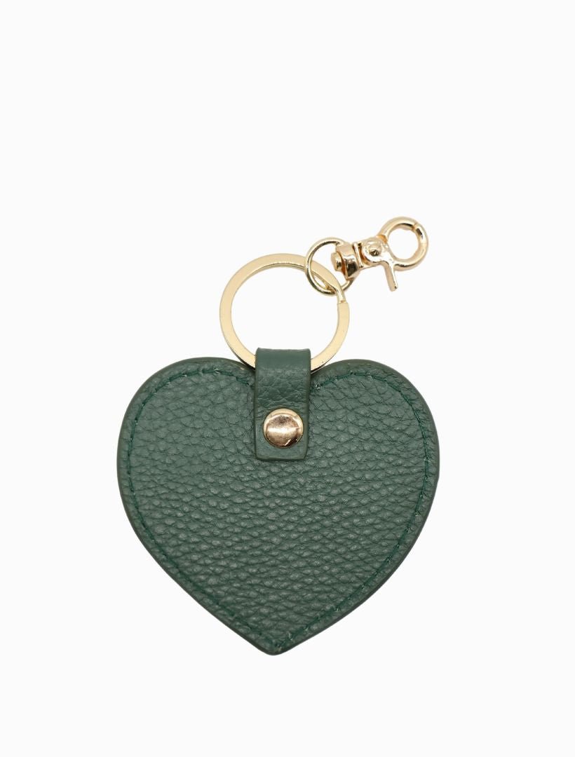 Leather Heart Keyring Green - Zjoosh