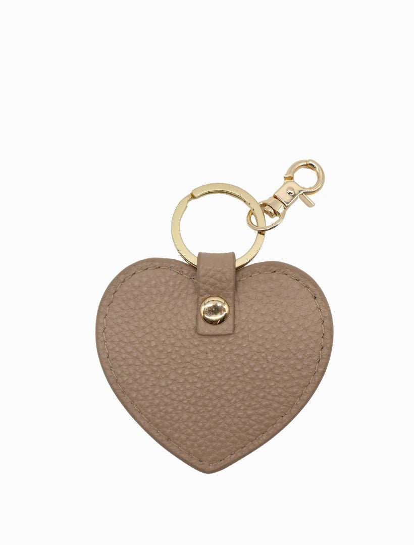 Leather Heart Keyring Hazelnut - Zjoosh
