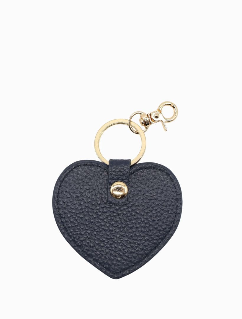 Leather Heart Keyring Navy - Zjoosh