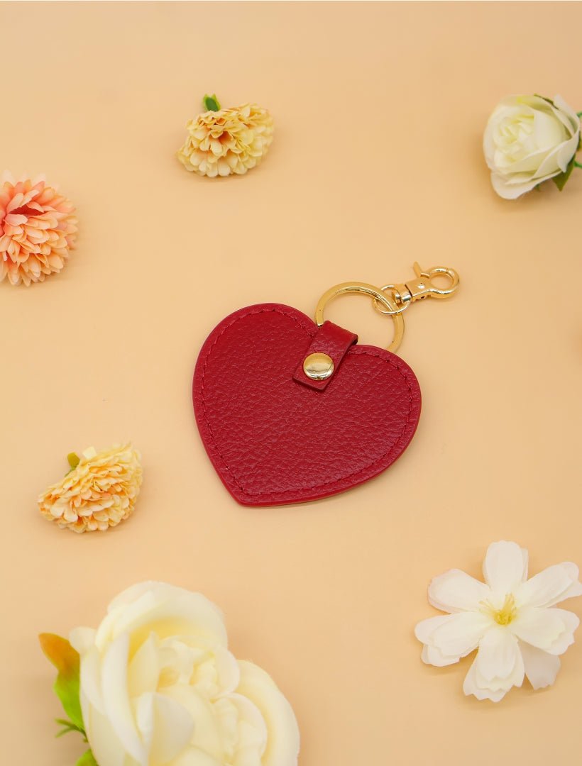 Leather Heart Keyring Red - Zjoosh