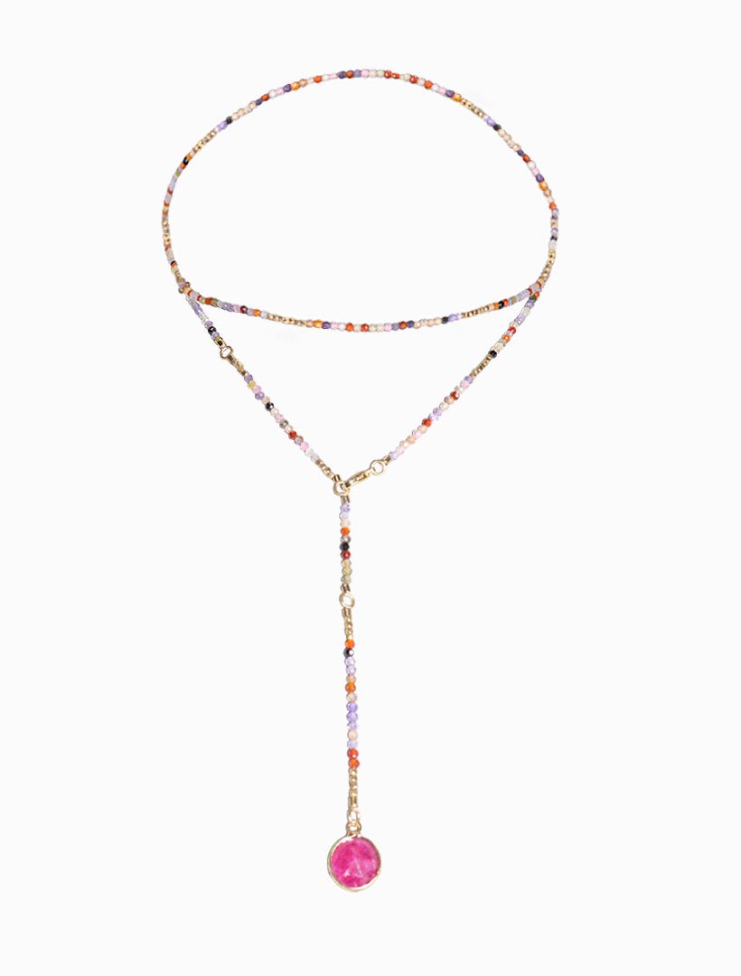 Lilac Summer Double Length Necklace - Zjoosh