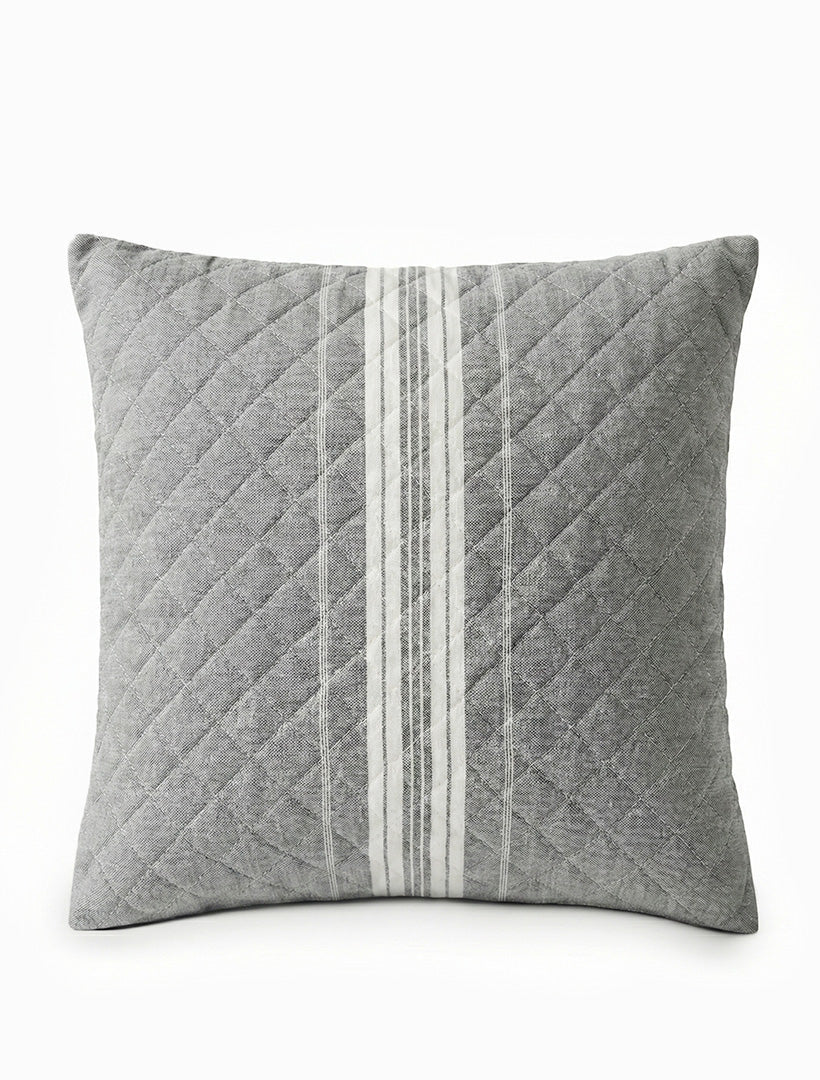 Linear Cotton Cushion Grey 50cm x 50cm - Zjoosh