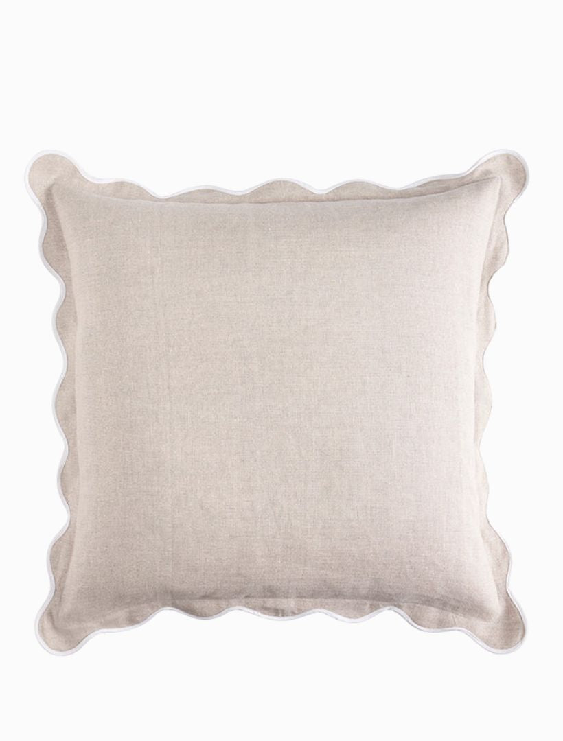 Linen Scallop Cushion 55cm x 55cm - Zjoosh