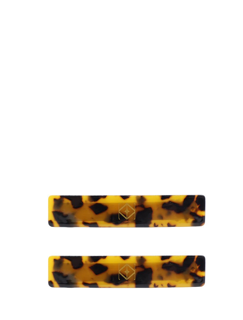 Logo Barrette Clip Set of 2 Tortoise - Zjoosh