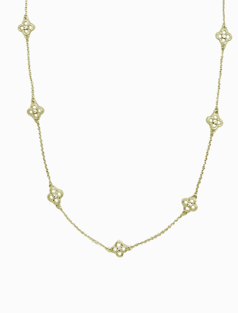 Long Clover Necklace Gold - Zjoosh