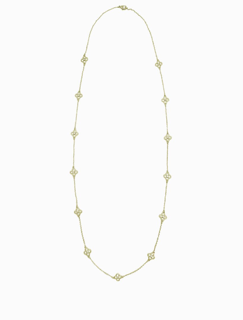 Long Clover Necklace Gold - Zjoosh